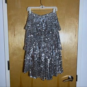 Zara tiered sequin midi skirt